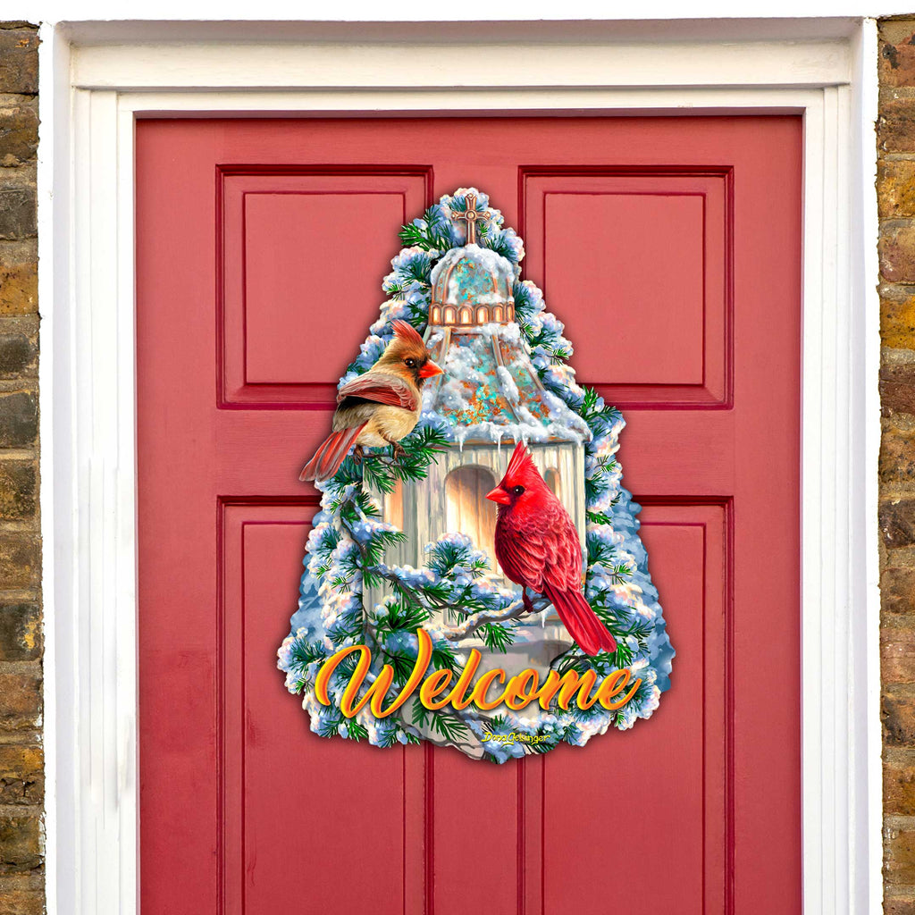 Little Cardinal Chapel Holiday Door Decor