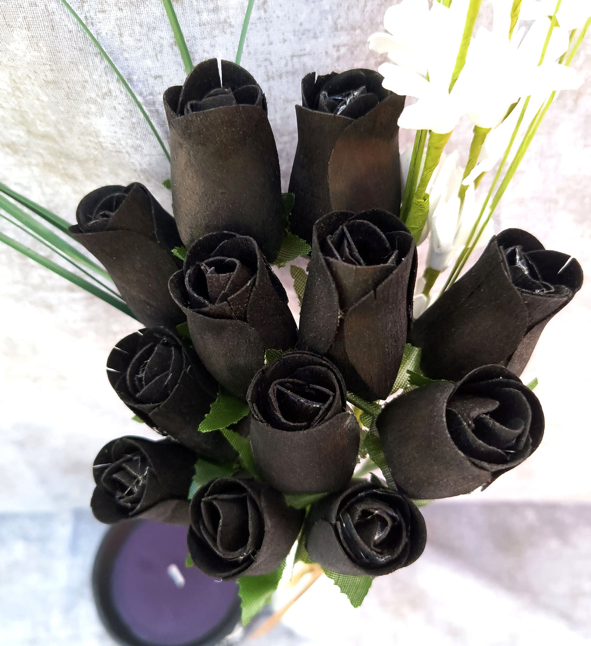 All Black Wooden Rose Bouquet