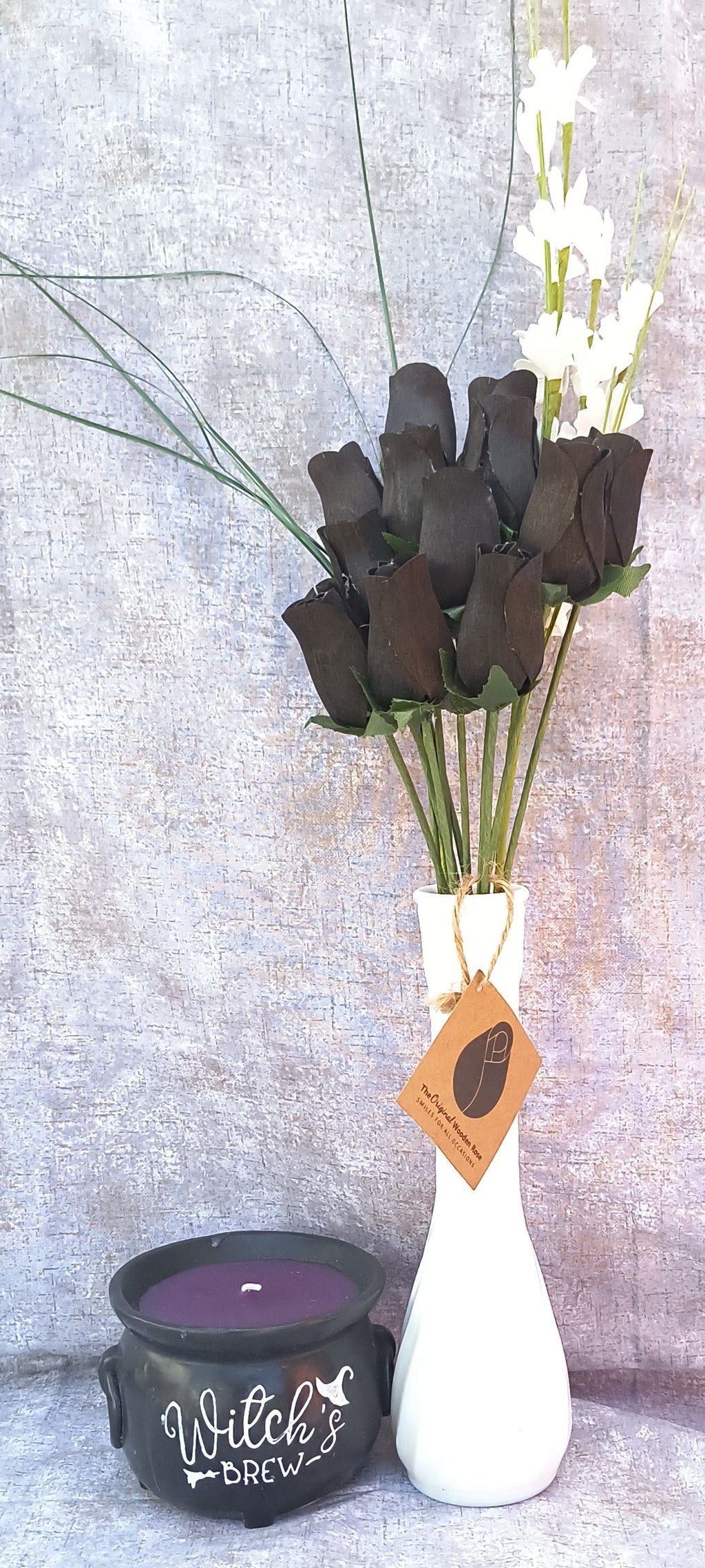 All Black Wooden Rose Bouquet