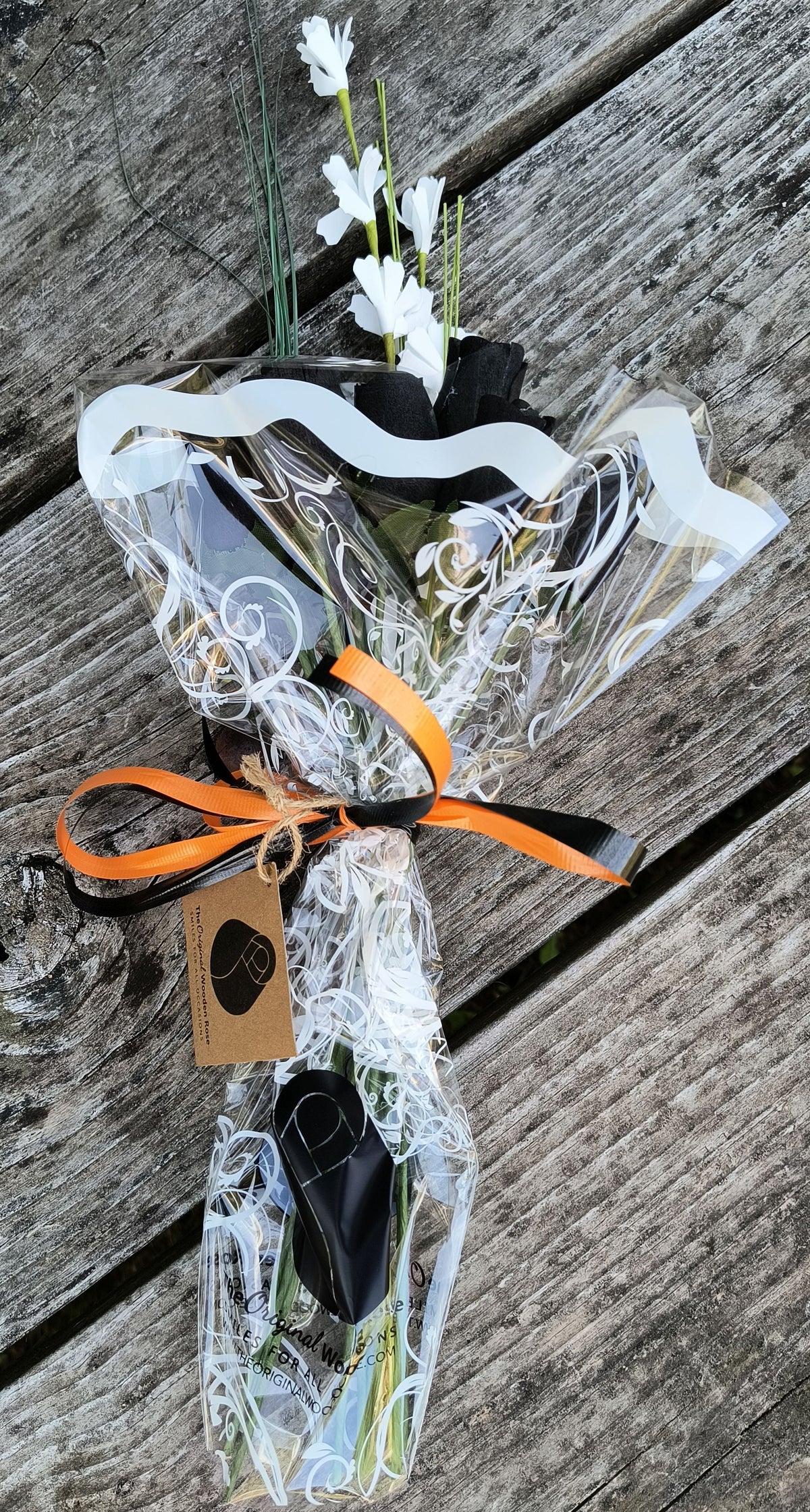All Black Wooden Rose Bouquet