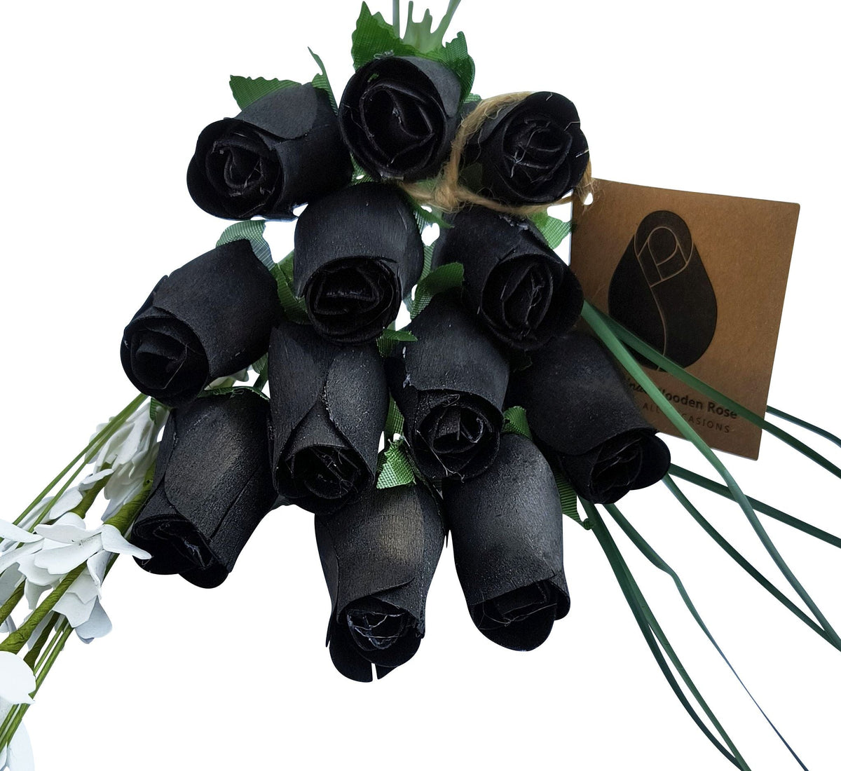 All Black Wooden Rose Bouquet