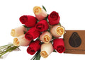 Wooden Rose Bouquet – Red & White