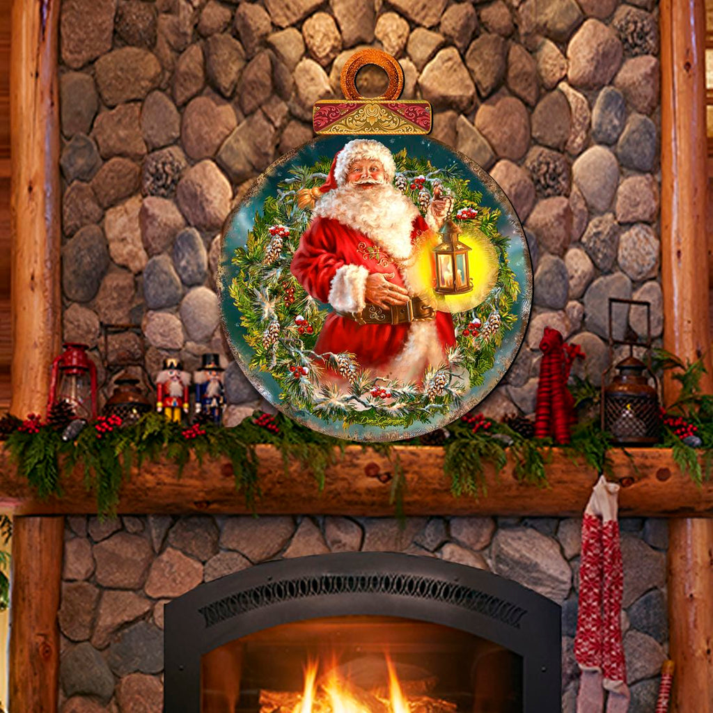 Enchanted Ball Christmas Wreath Santa Door Decor