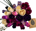 Deluxe Purple Dreams Wooden Rose Bouquet – Purples & White