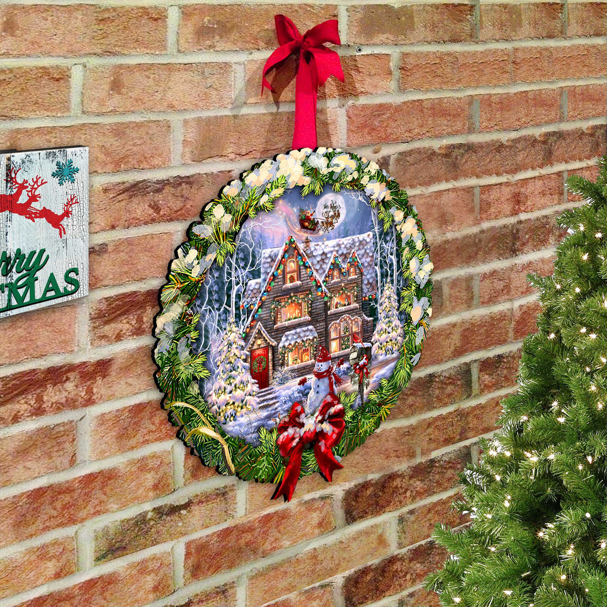 Christmas House Holiday Door Decor