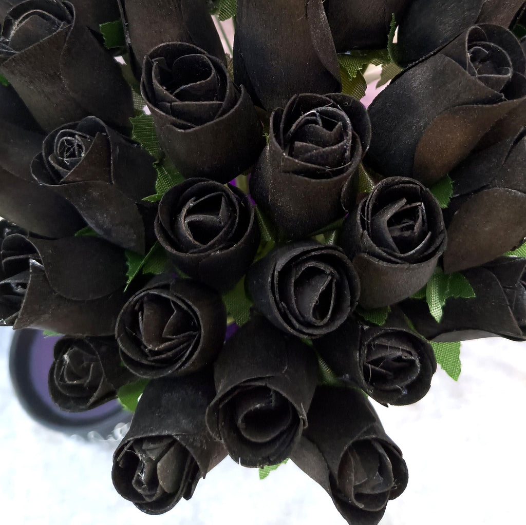 All Black Wooden Rose Bouquet