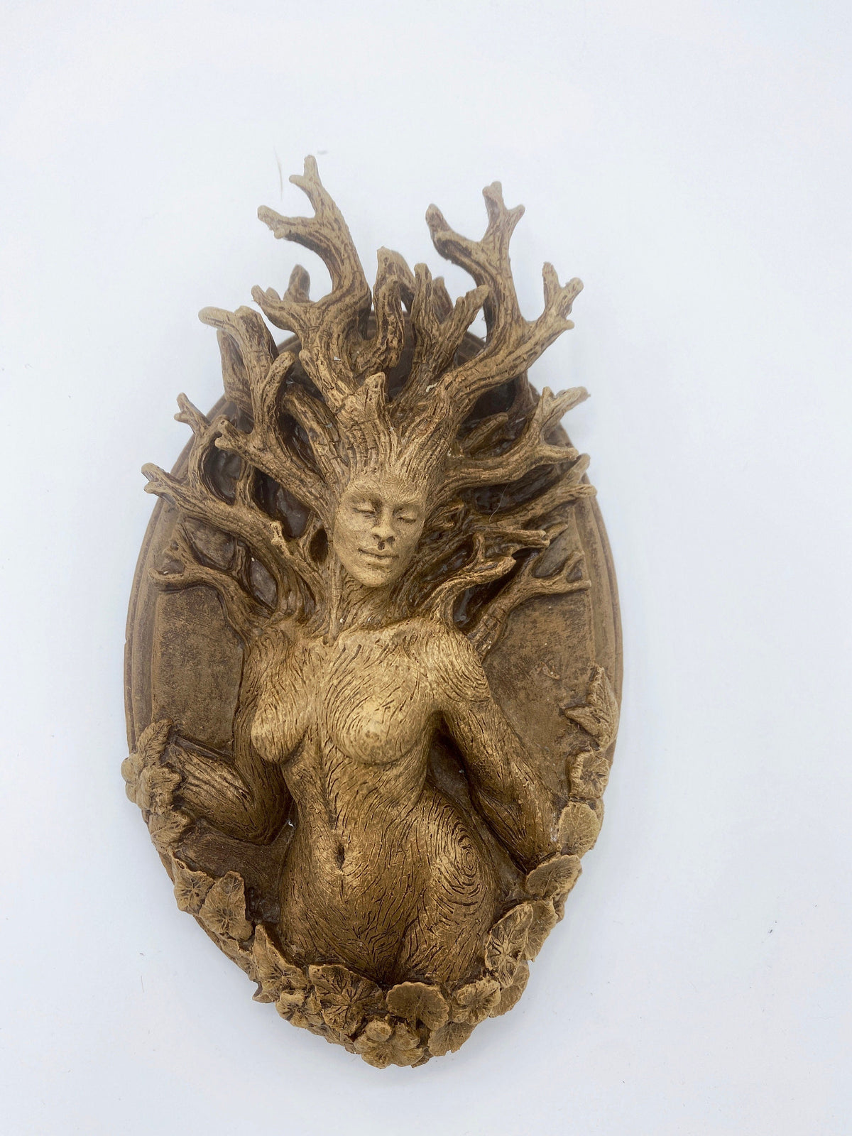 Mythic Forest Creature Wall Art | Hand Painted Resin Sculpture