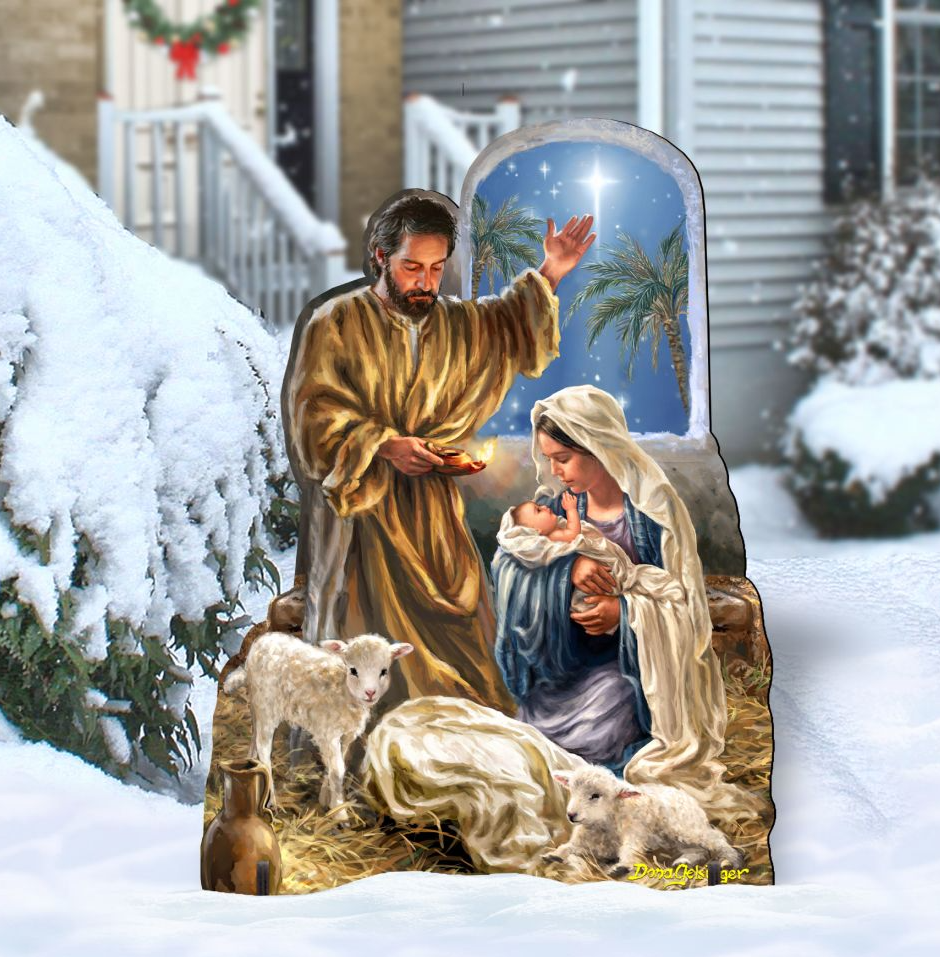 Glory to God Nativity Outdoor Decor