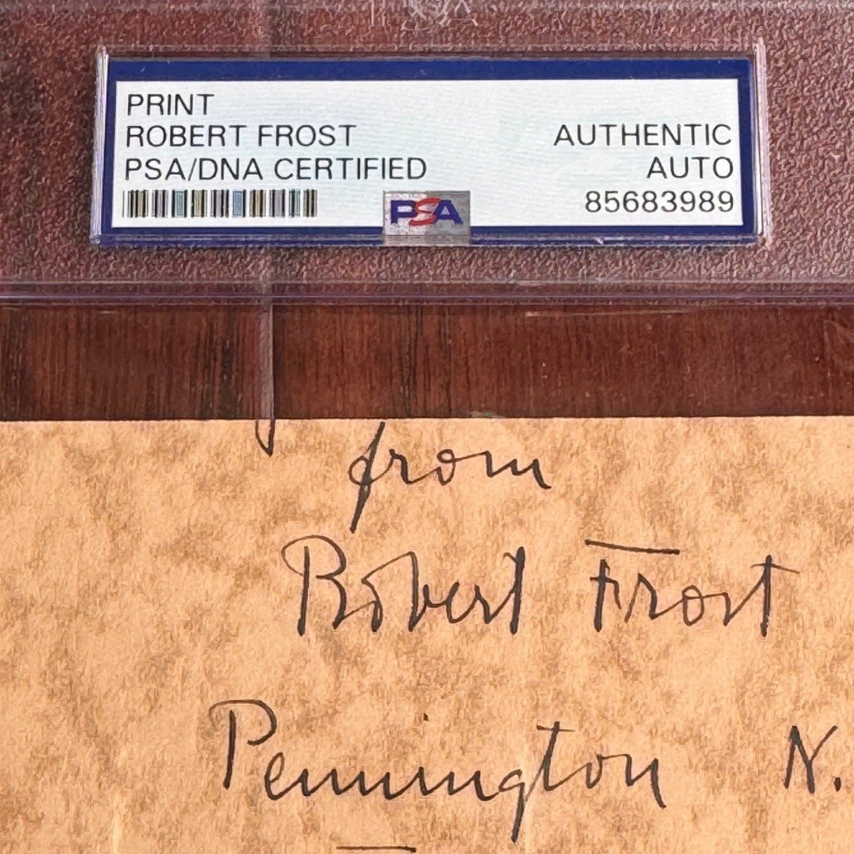 ROBERT FROST * PSA * Autograph "ROAD NOT TAKEN" Signed Souvenir Printed POEM