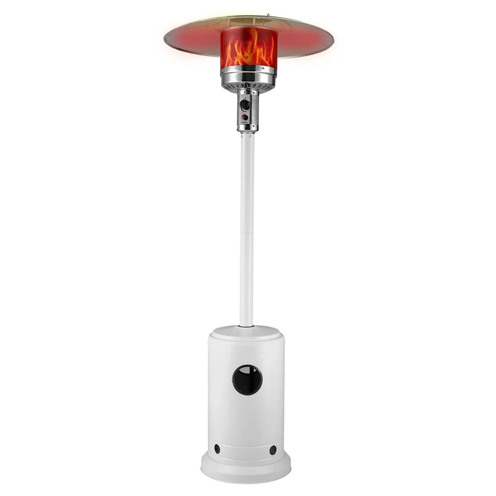 67132 Matte White Finish Patio Heater with Wheels 46,000 BTU