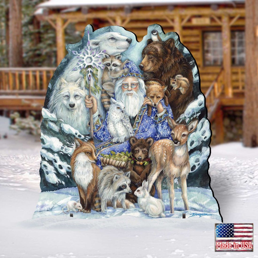 Gather in Peace Father Winter Animals Holiday Outdoor Yard Sign