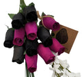 Wooden Rose Bouquet – Black & Violet