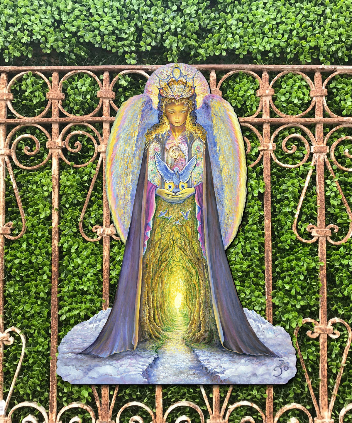 The Angel and the Bluebird Holiday Outdoor Yard Sign