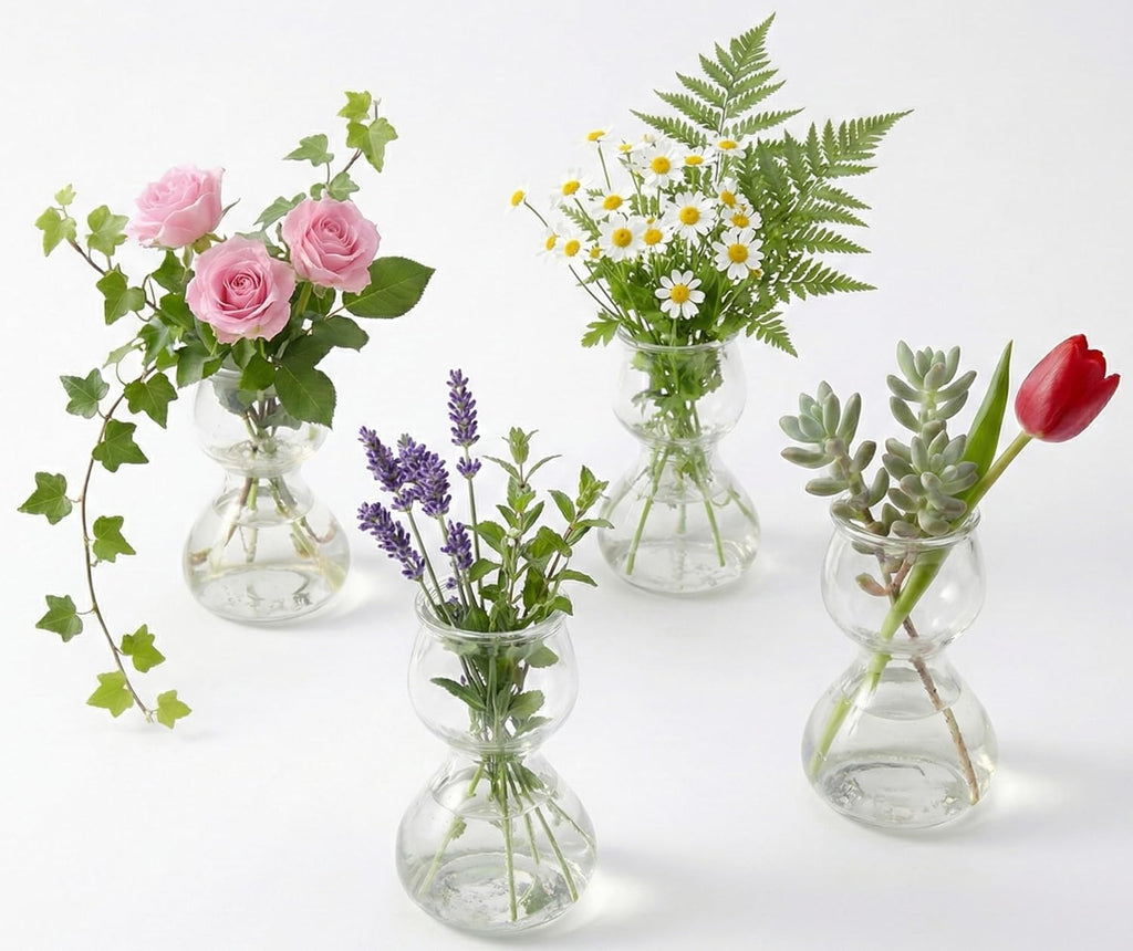 Clear Glass Bud Vases - Propagation Stations (Set of 4)