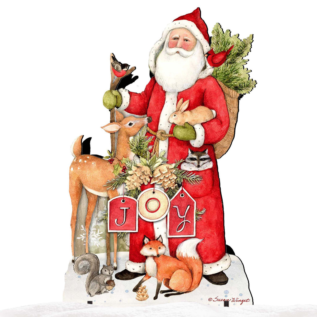 Woodland Frosty Santa Outdoor Christmas Scene