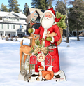 Woodland Frosty Santa Outdoor Christmas Scene