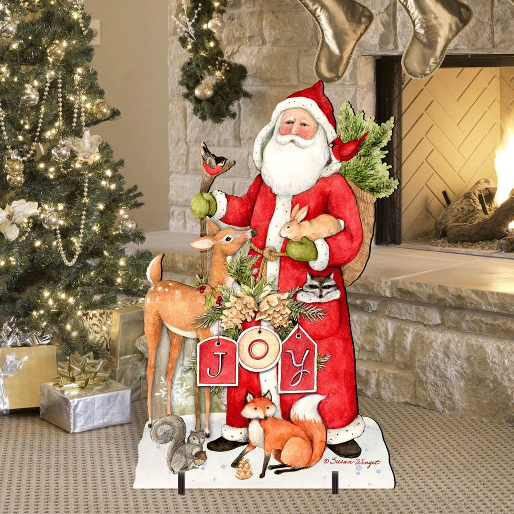 Woodland Frosty Santa Outdoor Christmas Scene