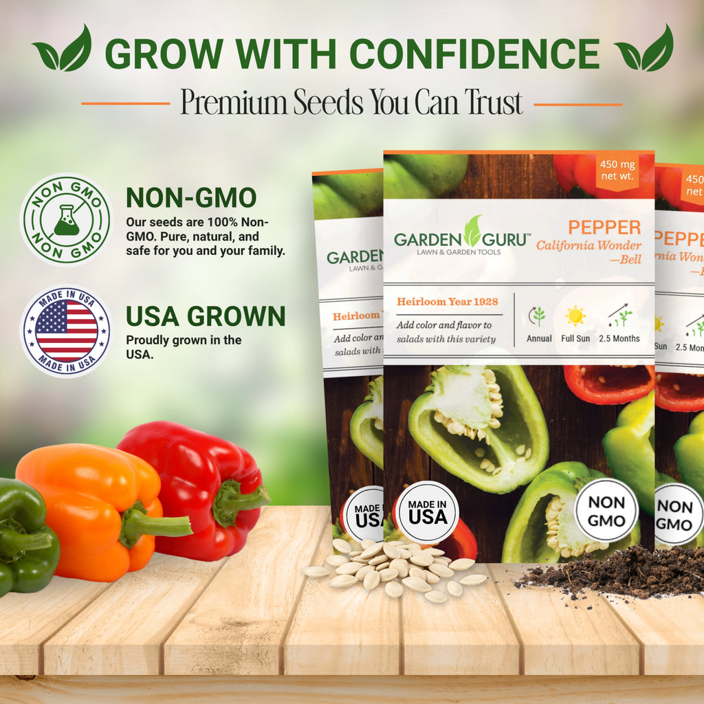 California Wonder Bell Pepper Seeds 3-Pack - Non-GMO