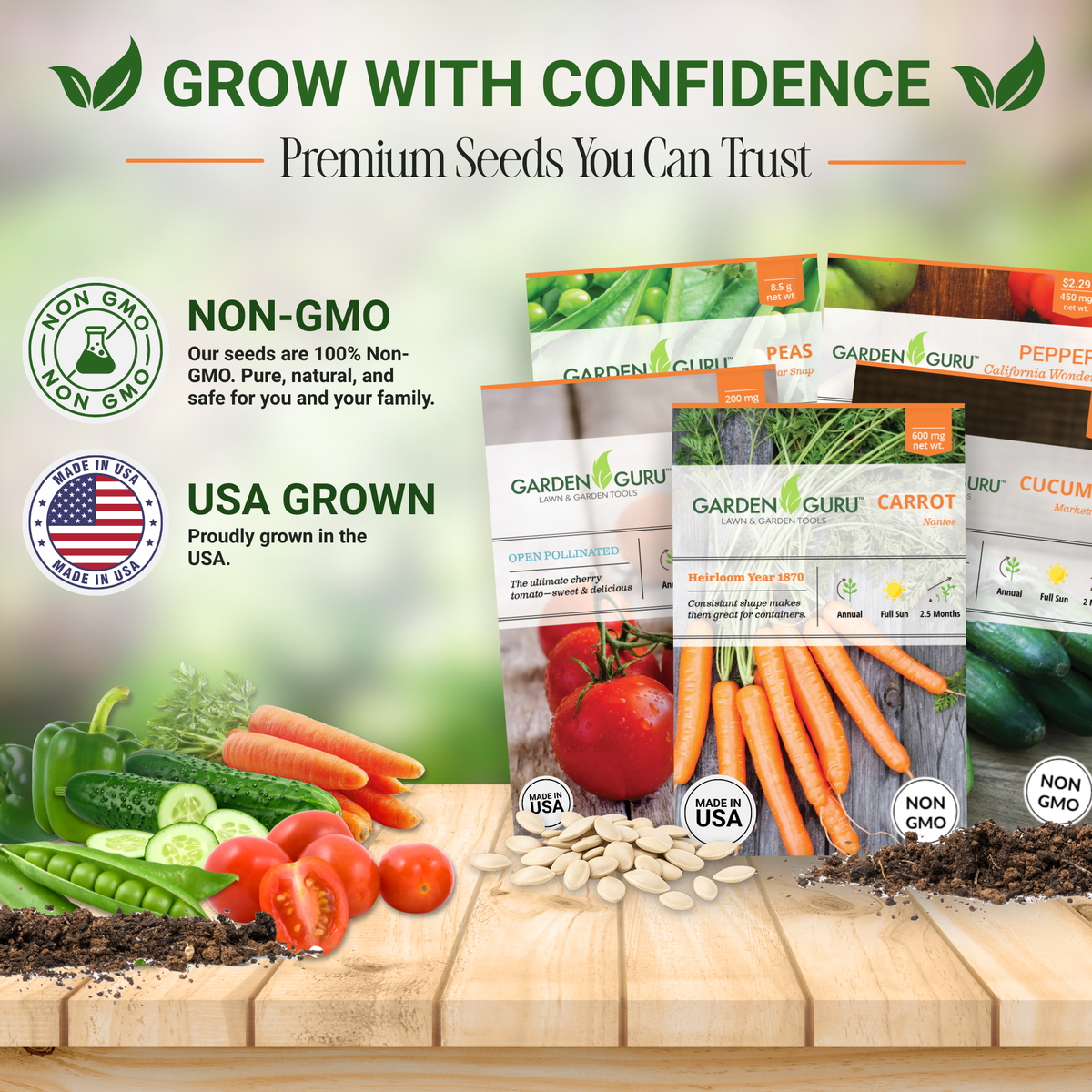 Vegetable Seed Set - Non-GMO Heirloom