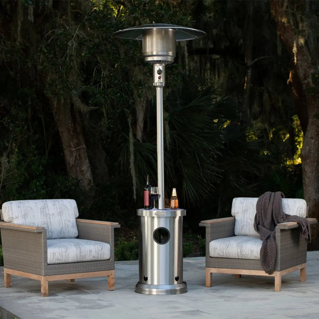Stainless Steel Patio Heater with Permanent LED Table