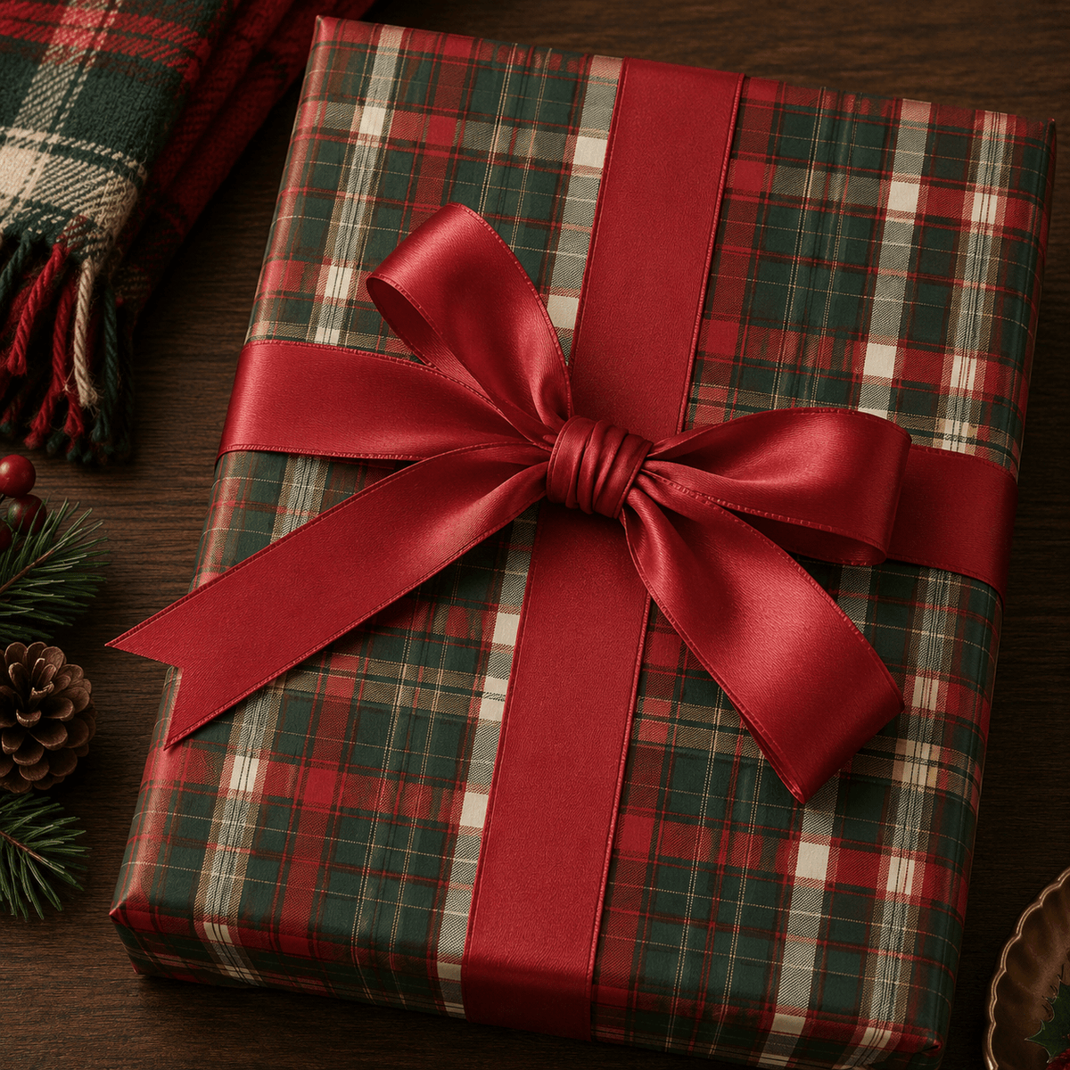 Evergreen Tartan Wrapping Paper