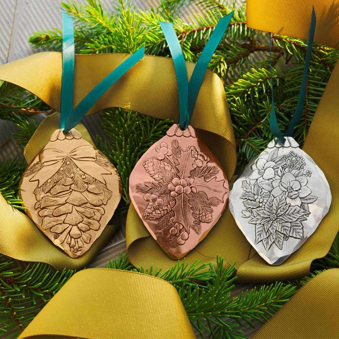 Christmas Botanicals Ornament Set- Mixed Metal
