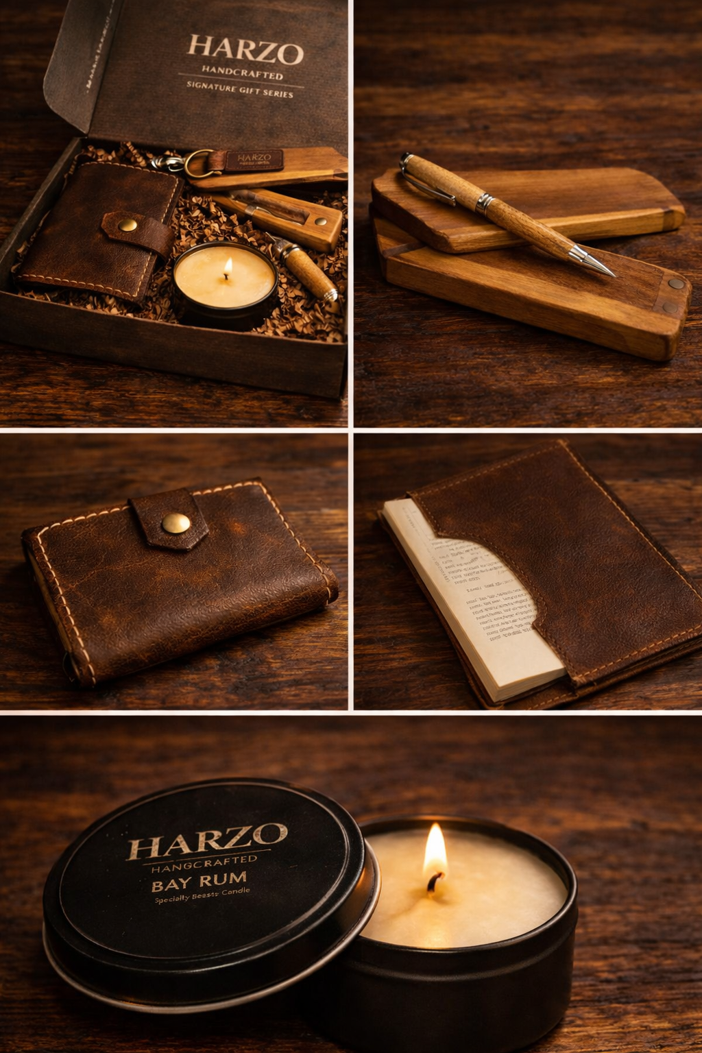 The Night Thinker | Handcrafted Leather & Wood Gift Set