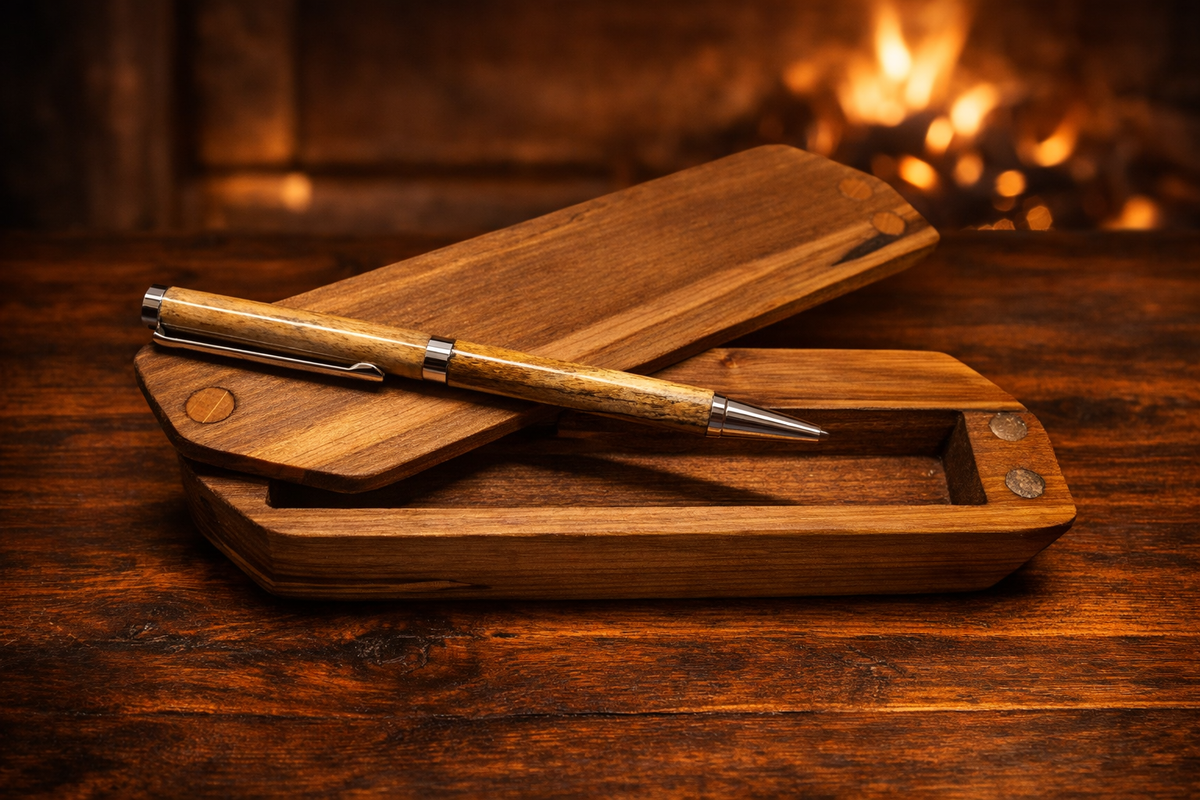 The Night Thinker | Handcrafted Leather & Wood Gift Set