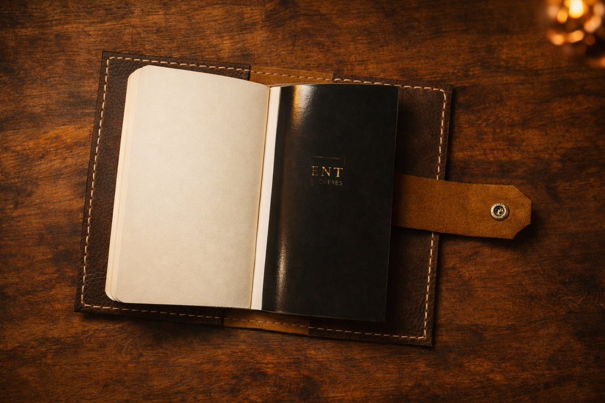The Night Thinker | Handcrafted Leather & Wood Gift Set