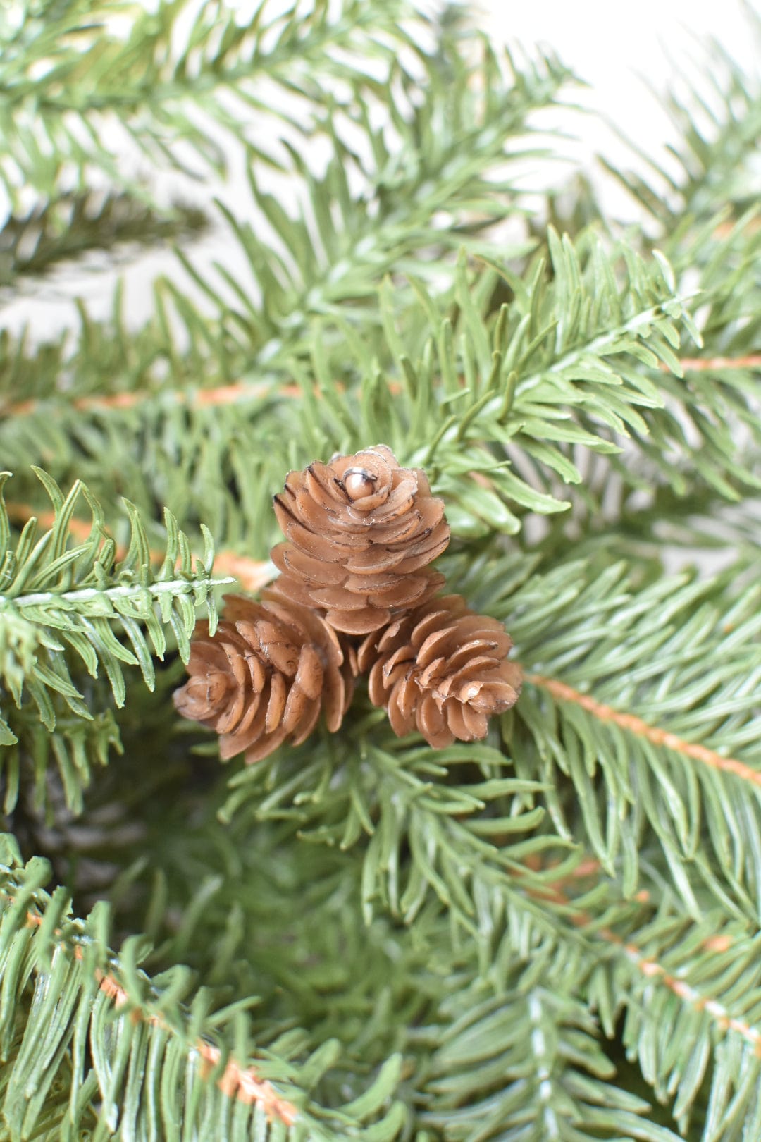 24" Faux Green Spruce Real Touch Wreath w/Faux Pinecones