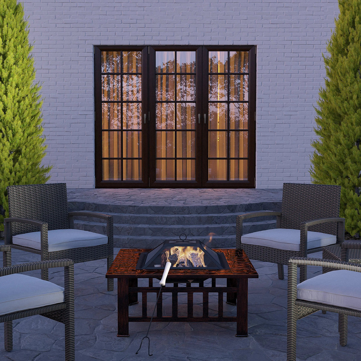 Foxdale Square Wood Burning Fire Pit
