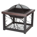 Hammer Tone Bronze Finish Cocktail Table Fire Pit