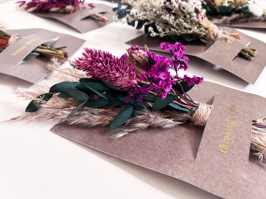 Happy Birthday Mini Bouquet Card | Dried Flower Greeting