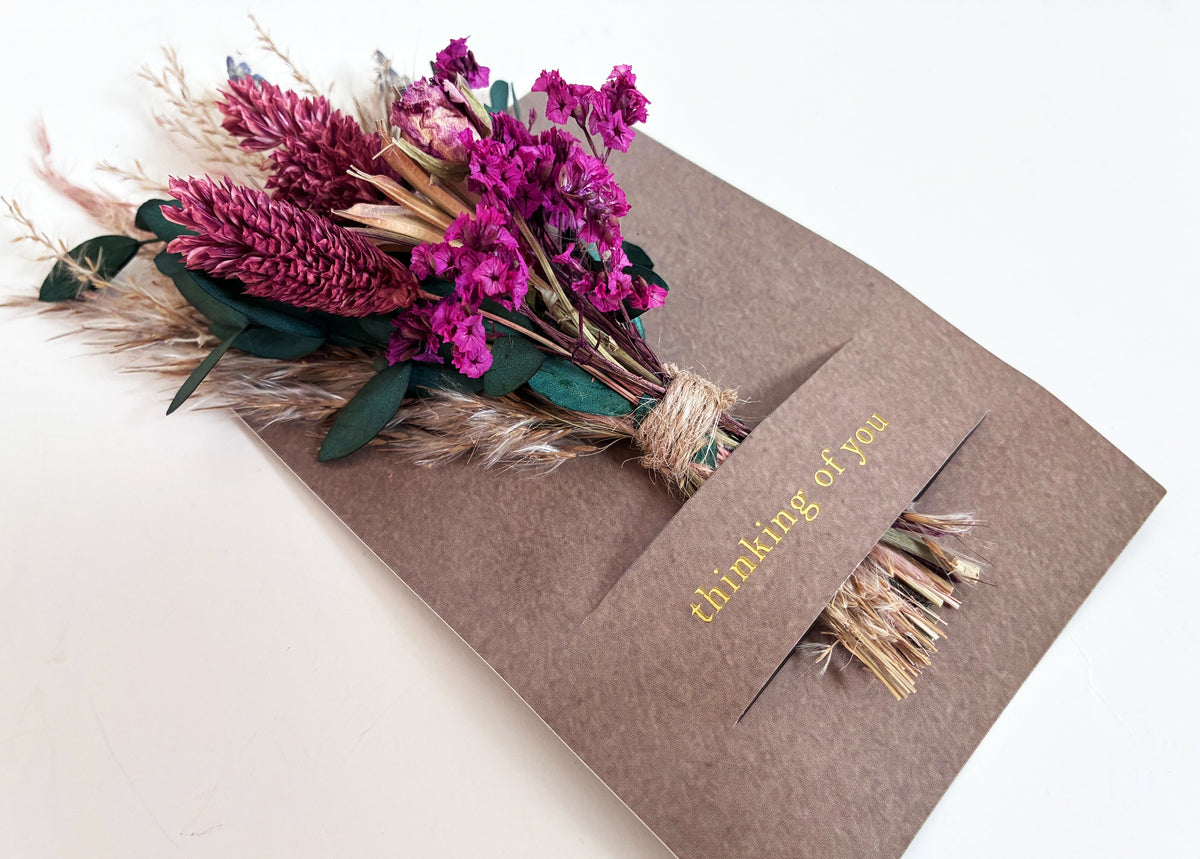 Thinking of You Mini Bouquet Card | Dried Floral Greeting