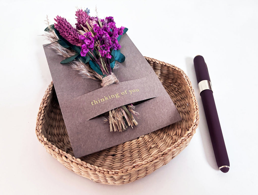 Thanks Mini Bouquet Card | Dried Floral Greeting