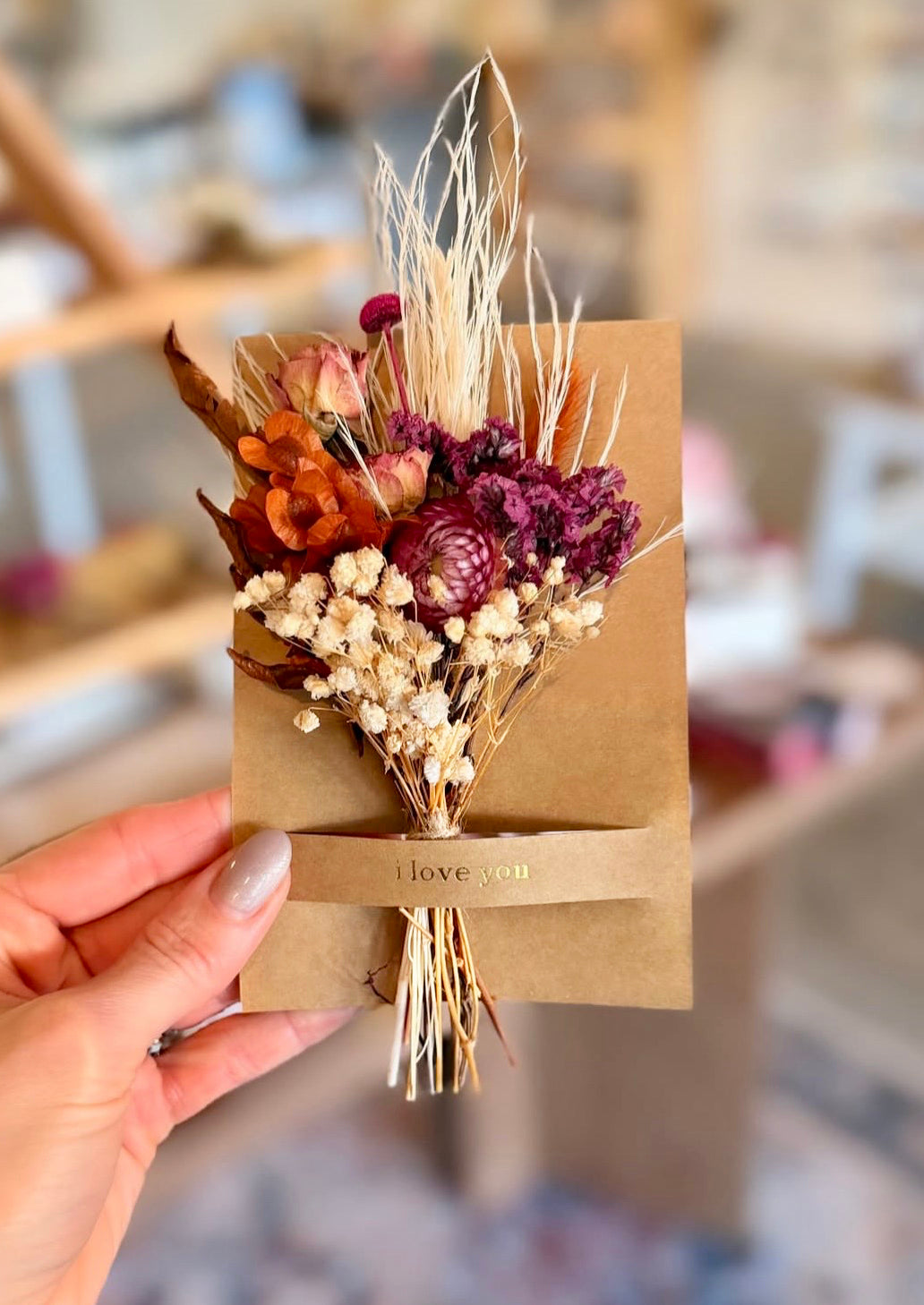 Congrats Mini Bouquet Card | Dried Flowers Greeting Card