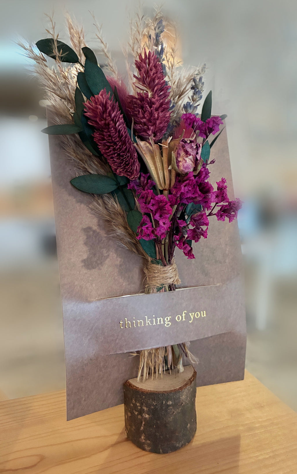 Thanks Mini Bouquet Card | Dried Floral Greeting