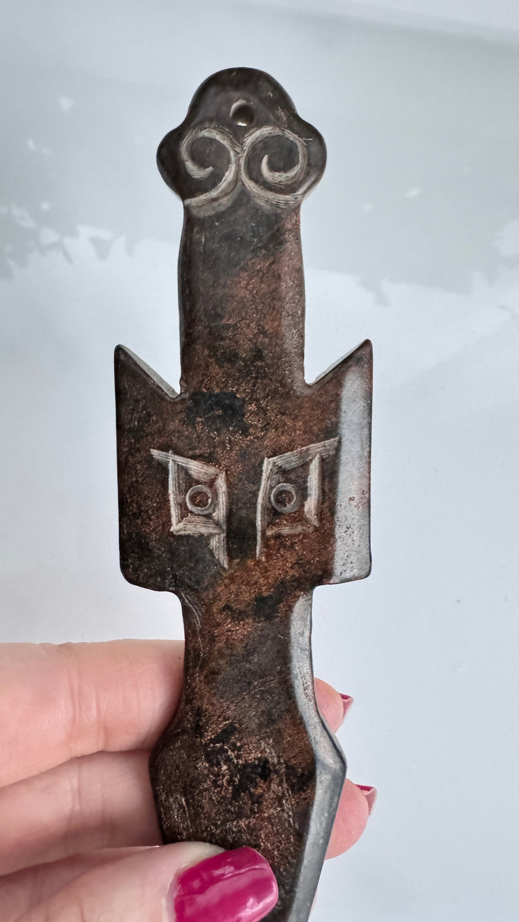 Hand-Carved Jade Owl Athame | Ritual &amp; Altar Piece