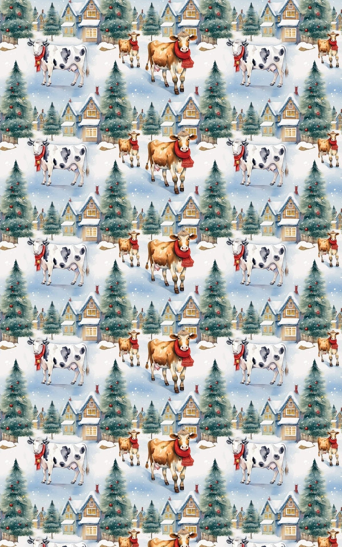 Tinsel Town Cows Wrapping Paper