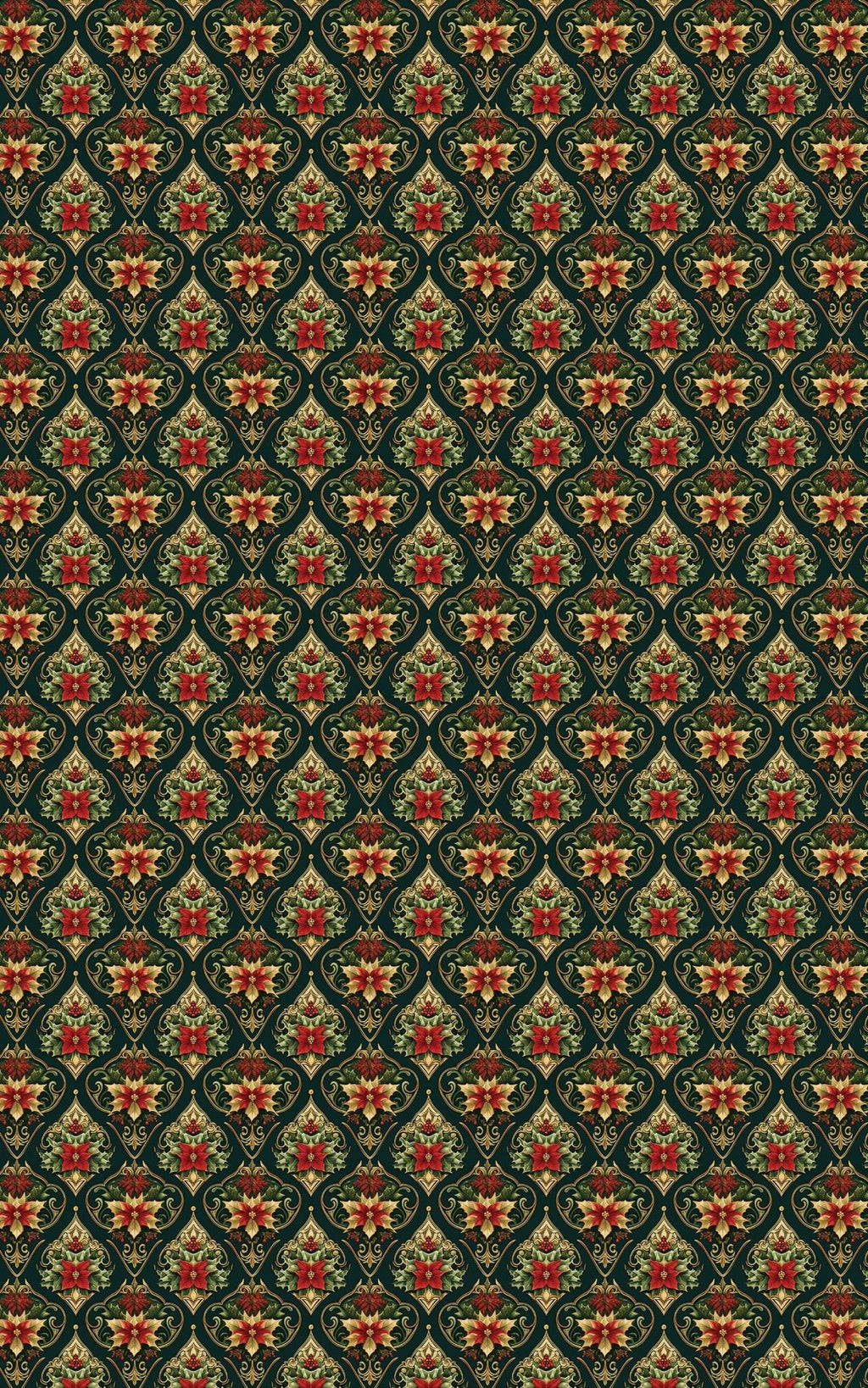 Baroque Holiday Medallions Wrapping Paper