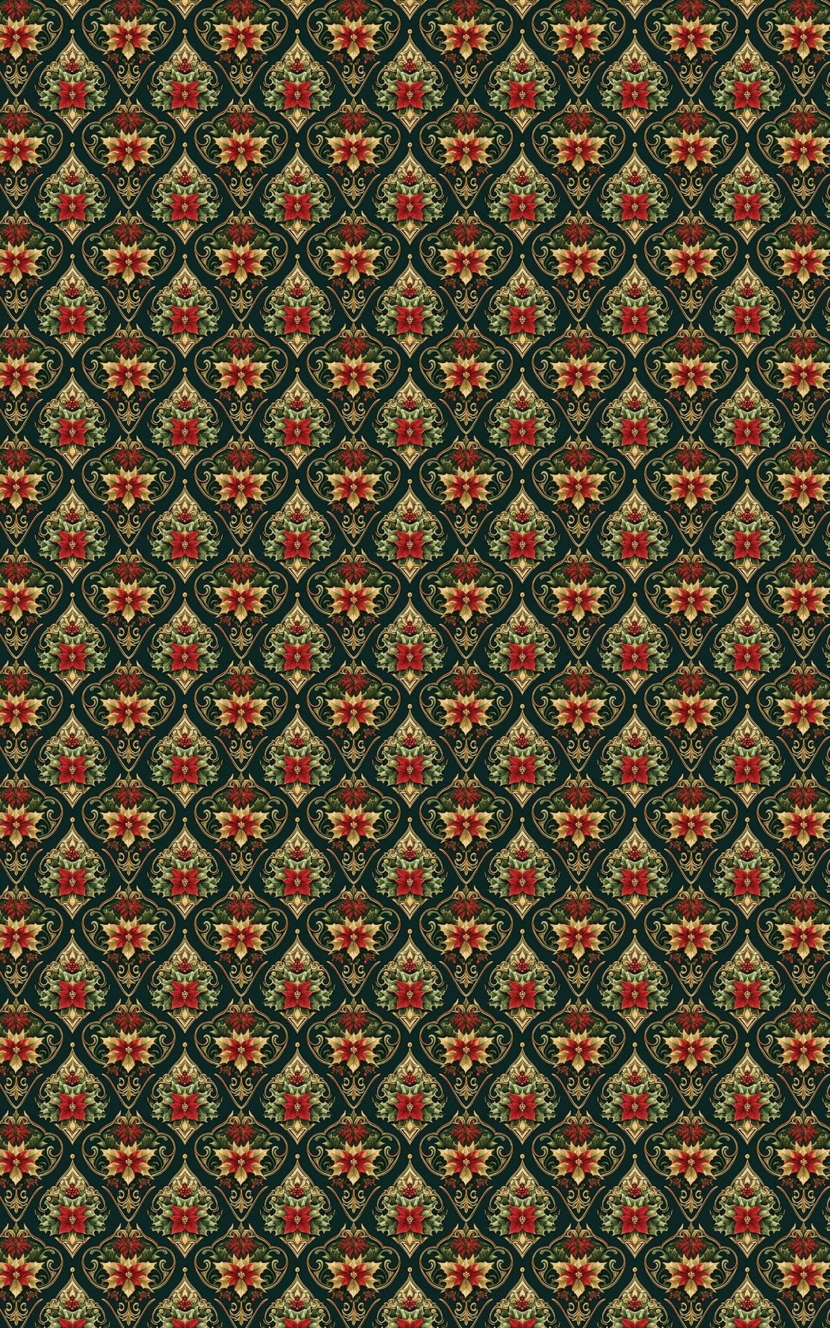Baroque Holiday Medallions Wrapping Paper