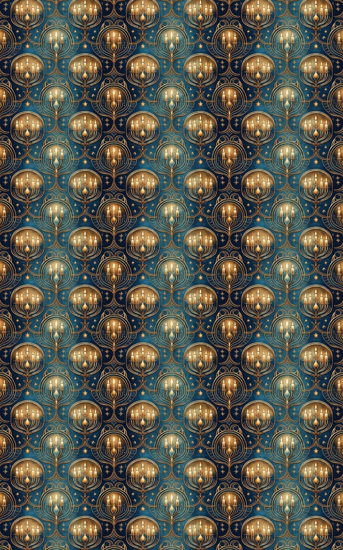 Stars Above the Menorah Wrapping Paper