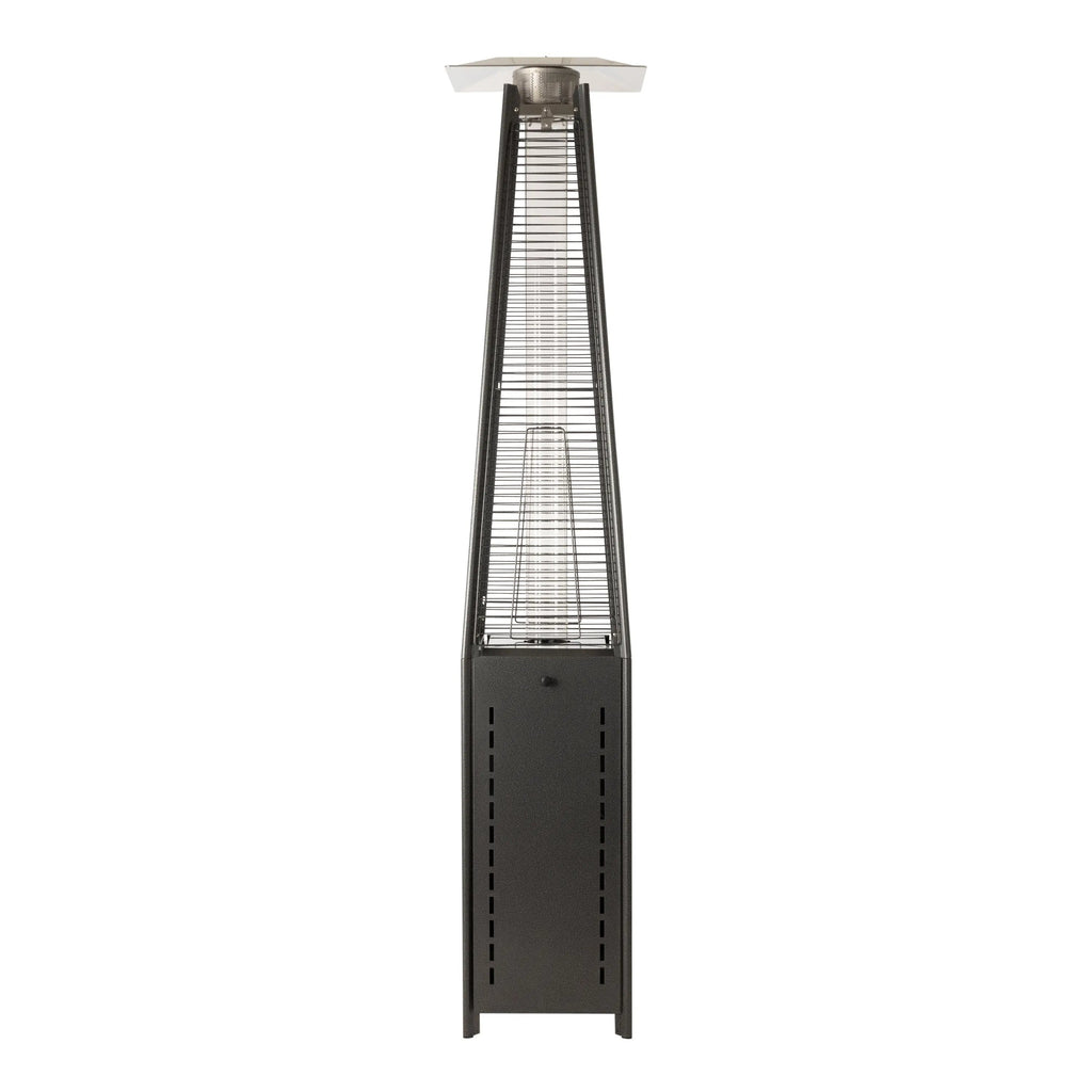 Square Pyramid Flame Patio Heater in Hammered Platinum