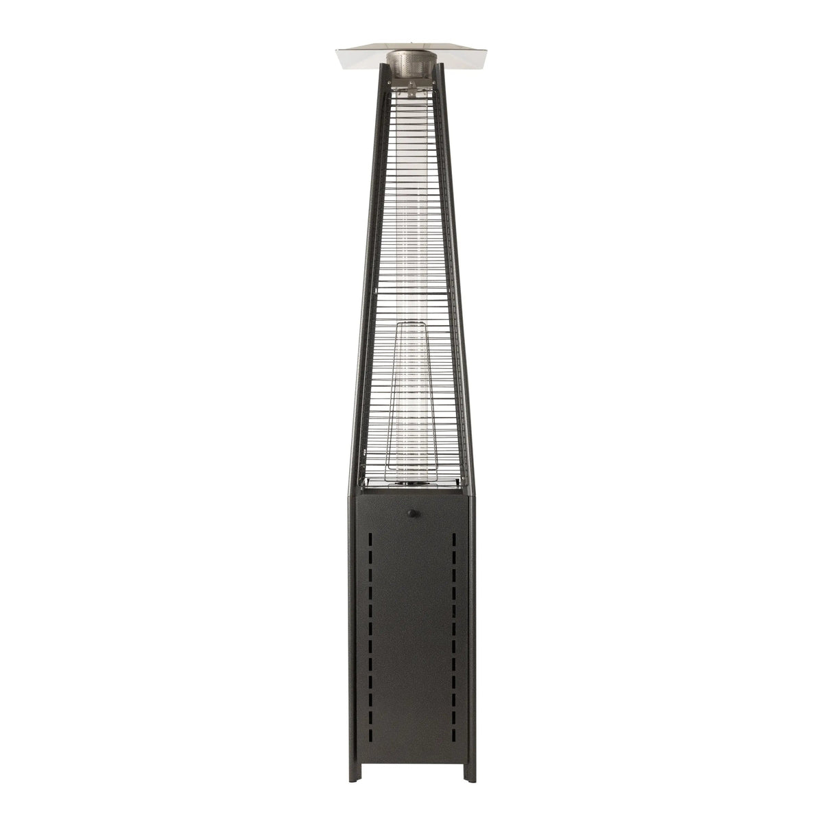 Square Pyramid Flame Patio Heater in Hammered Platinum