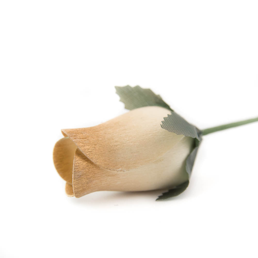 White/Gold Closed Bud Roses 8-Pack