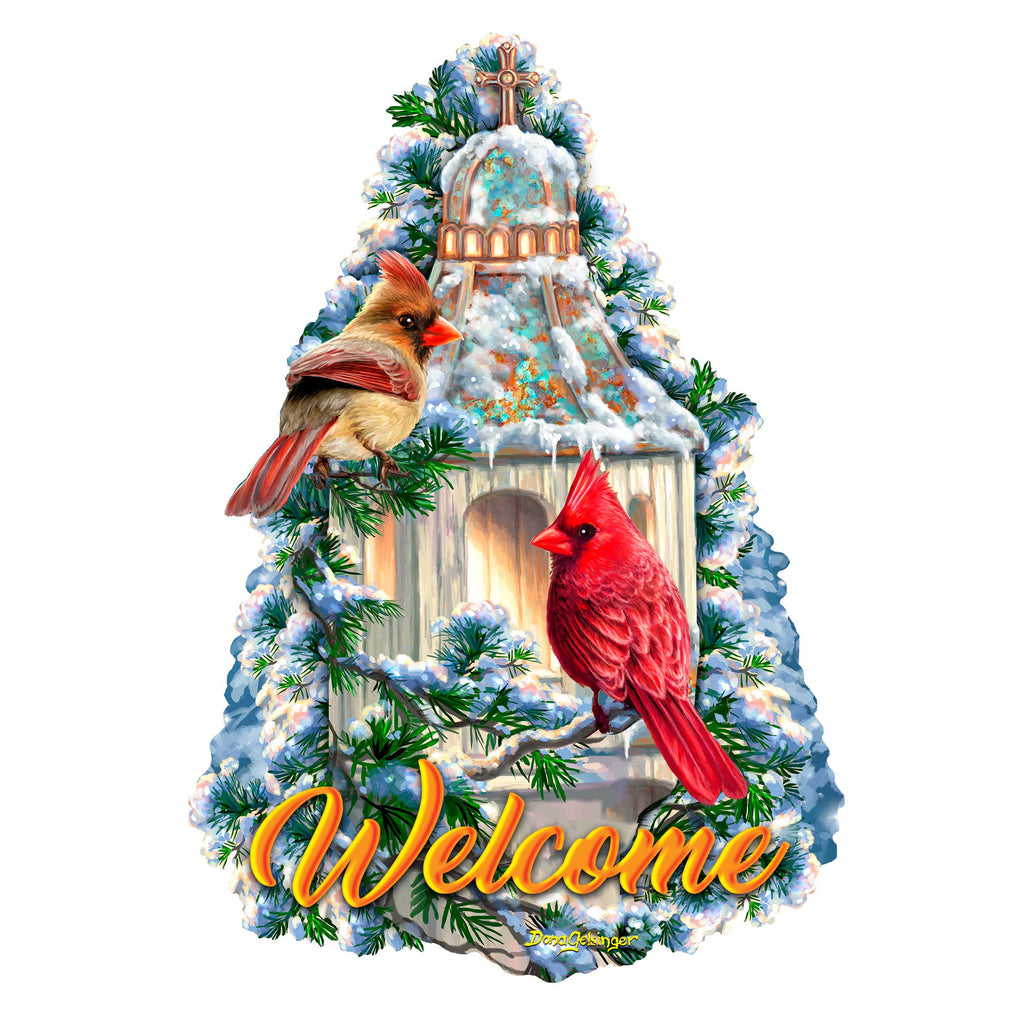 Little Cardinal Chapel Holiday Door Decor