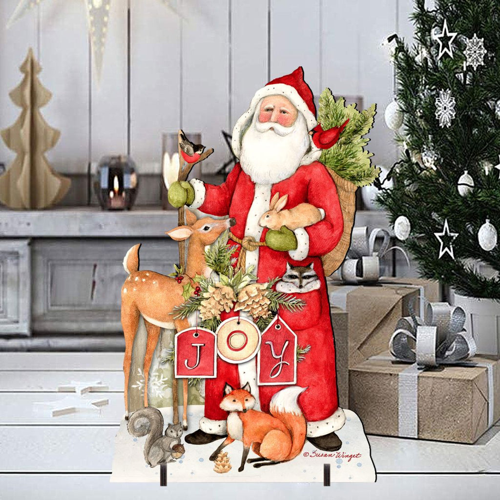 Woodland Frosty Santa Outdoor Christmas Scene