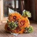 Artificial Sunflower Bouquet in Green or Orange 18" Tall