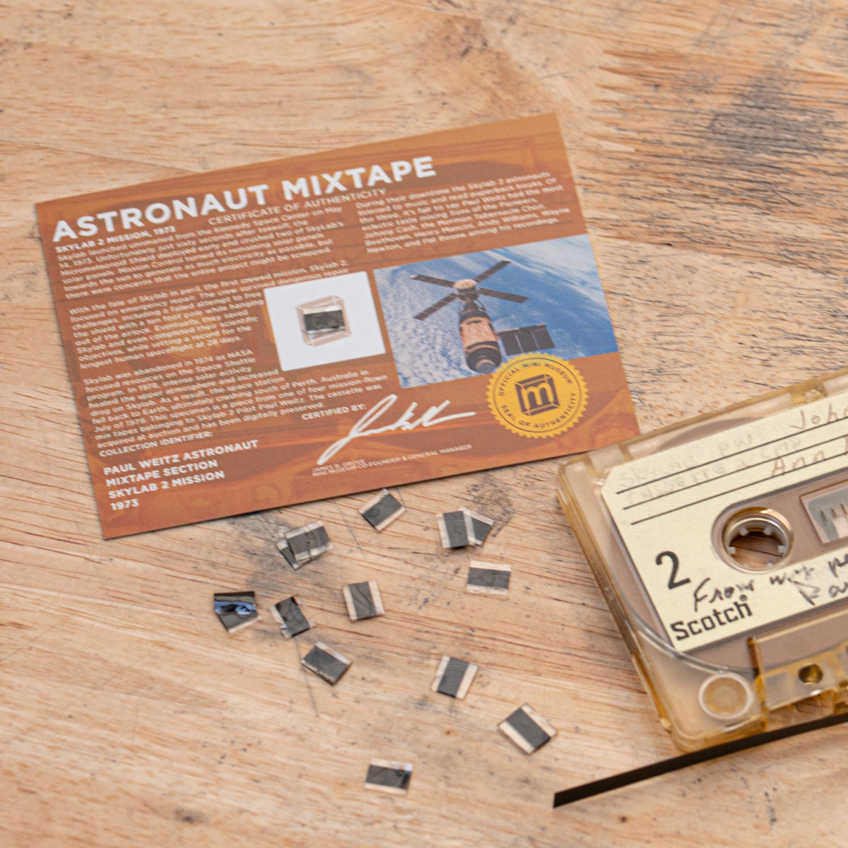 Skylab Mission-Flown Skylab Astronaut Mixtape Cassette Fragment