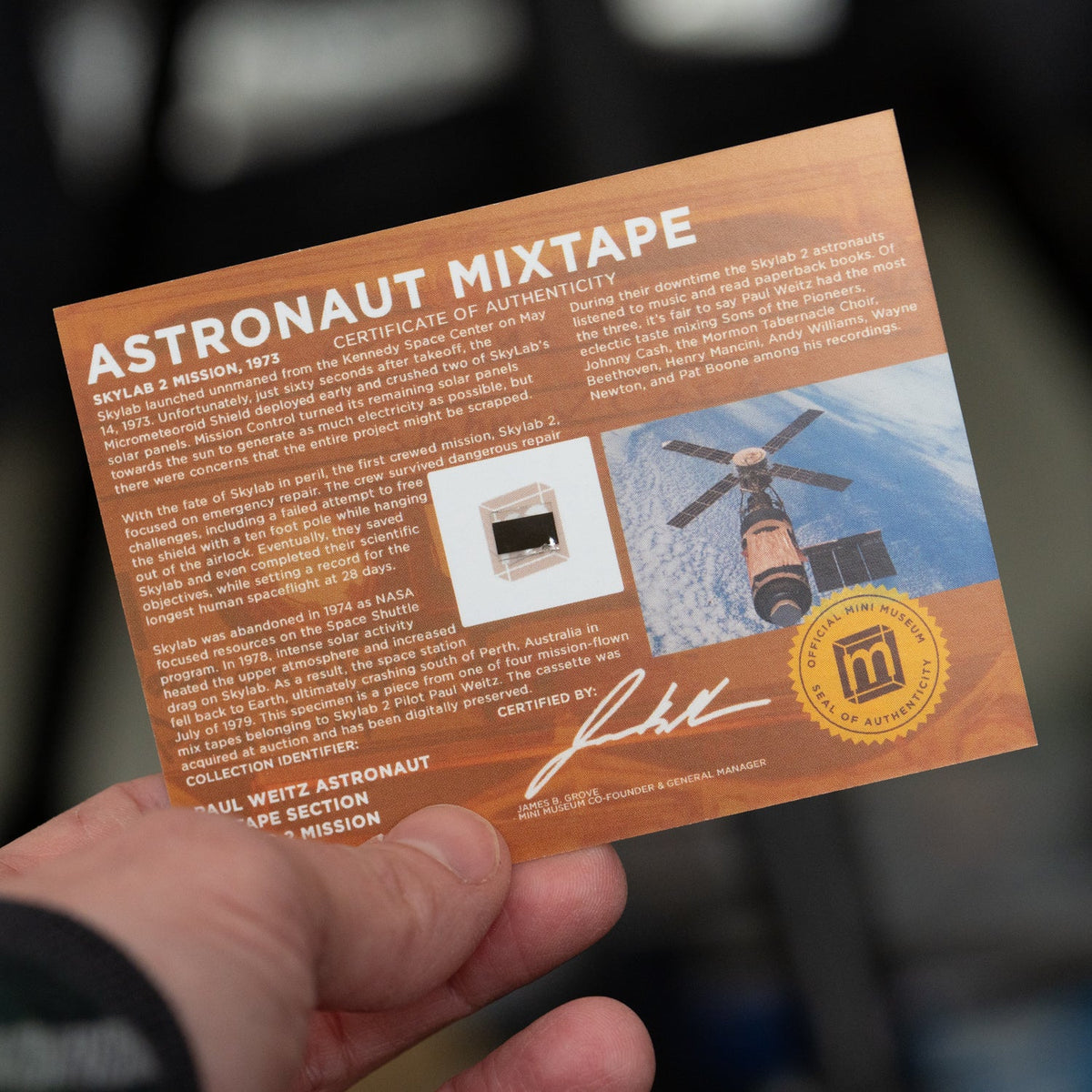 Skylab Mission-Flown Skylab Astronaut Mixtape Cassette Fragment